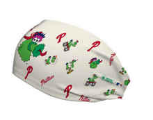 Load image into Gallery viewer, Phillies Cooling Headband - Mascot Scatter White