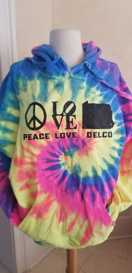 Peace Love Delco - Tie Dye Hoodie