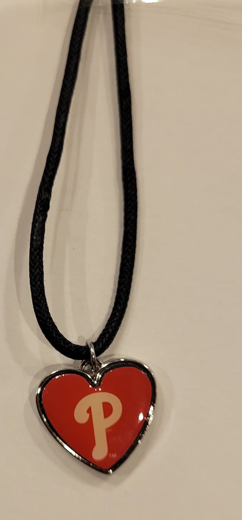 Phillies Two Sided Red Heart Necklace