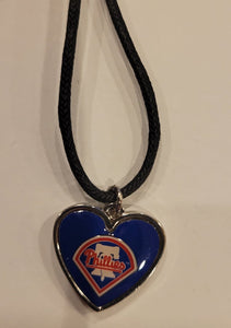 Phillies Two Sided Heart Necklace