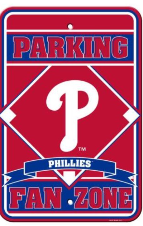 Phillies Fan Zone Parking Sign