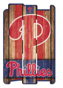 Phillies 11" x 17" Wooden Fence Sign