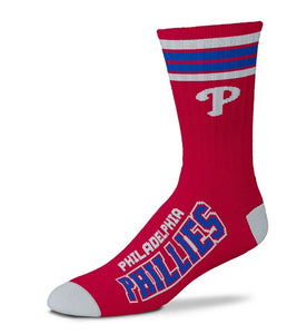 Phillies Four Stripe Deuce Socks Large