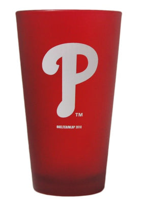 Phillies Frosted Red Pint Glass