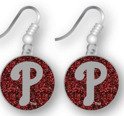 Phillies Glitter Logo Earrings