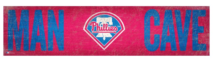Phillies Man Cave Wooden Sign