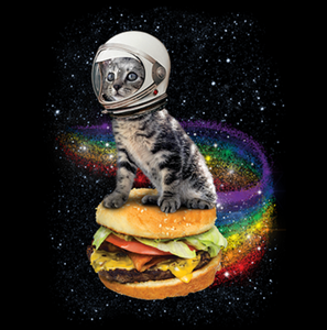 Rainbow Burger Cat - Tee